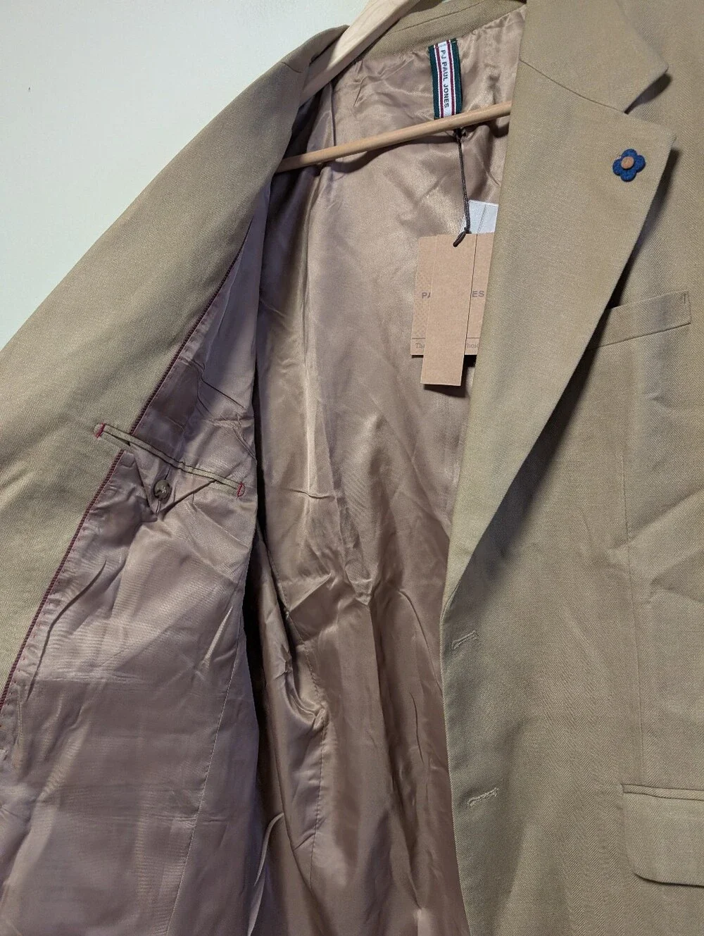 PJ Paul Jones Men’s XL Tan Linen Blend Blazer Sport Coat NWT